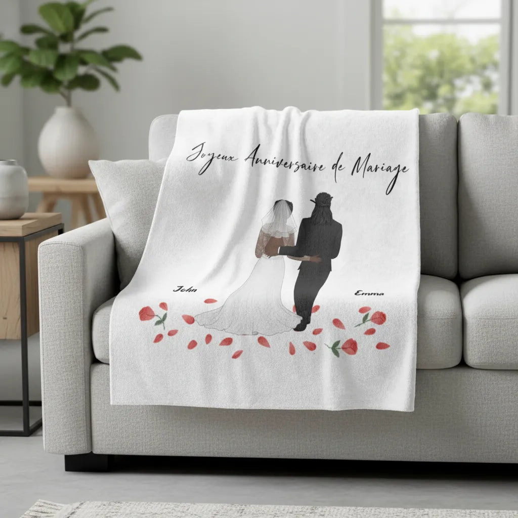 Couverture Personnalisée Anniversaire de Mariage