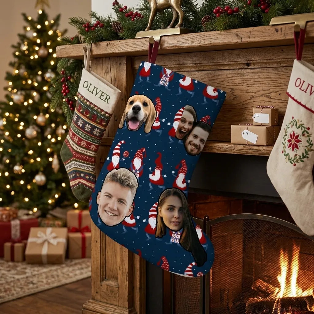 Bas de noel personnalisé avec visage