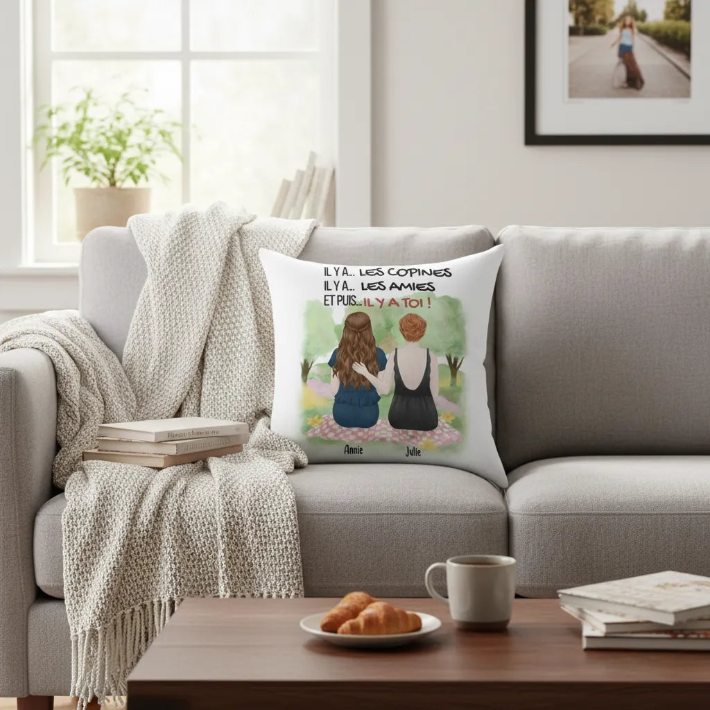 Coussin personnalisé amies
