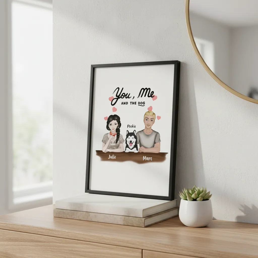 Affiche Personnalisée Couple et Animaux