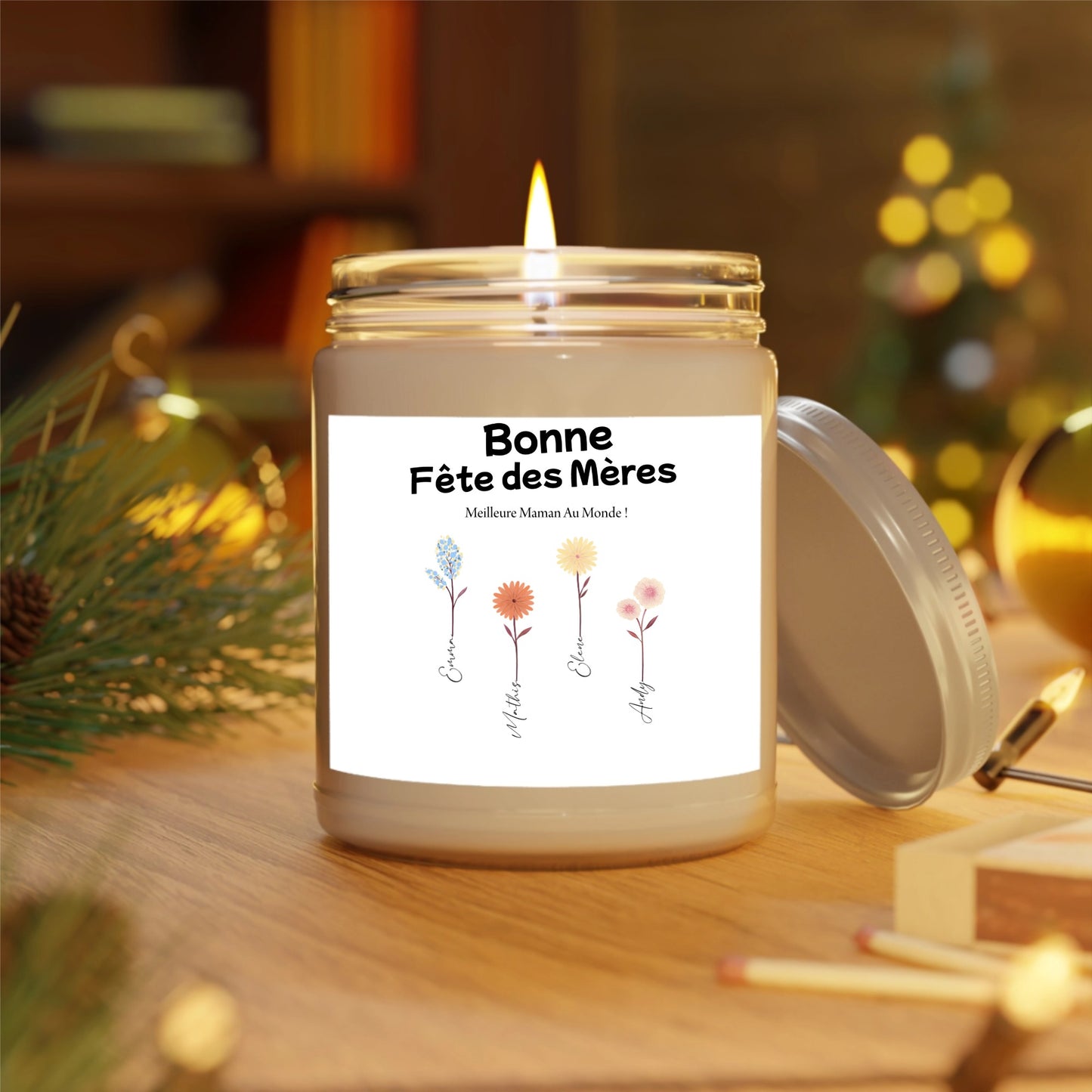 Bougie personnalisable Fete des Meres