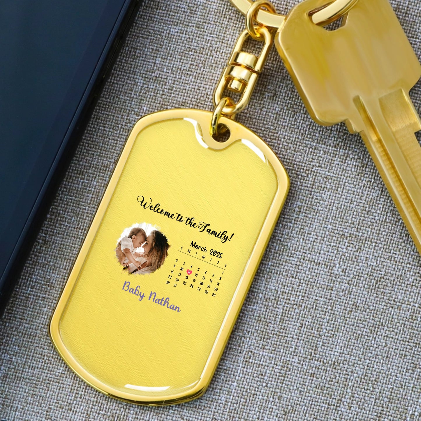 Porte clef personnalisable naissance