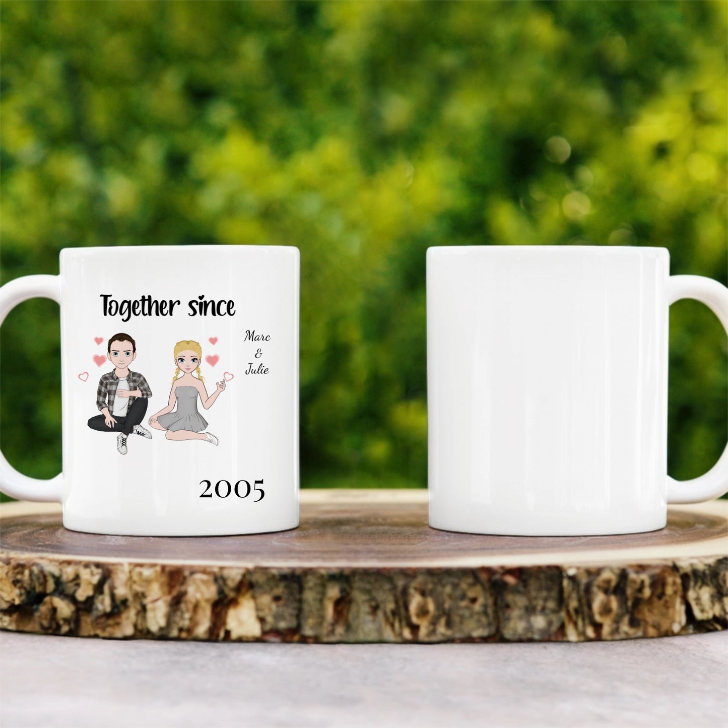 Tasse personnalisée dessin couple