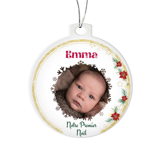 Boule de noel mon premier noel personnalisee