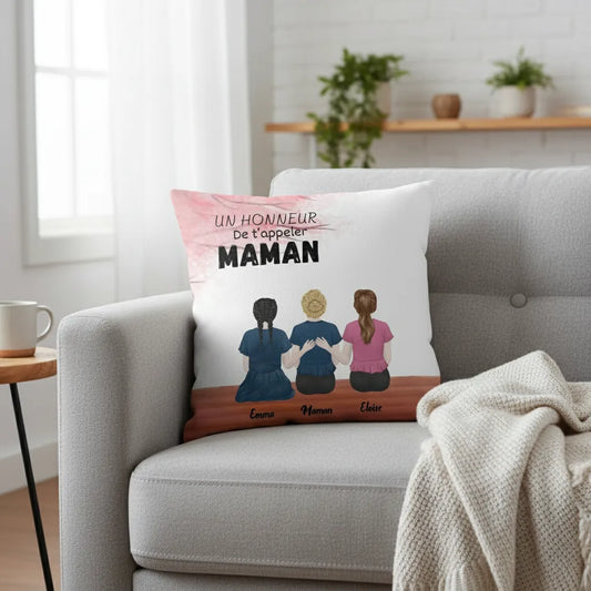 Coussin personnalisée mère et fille