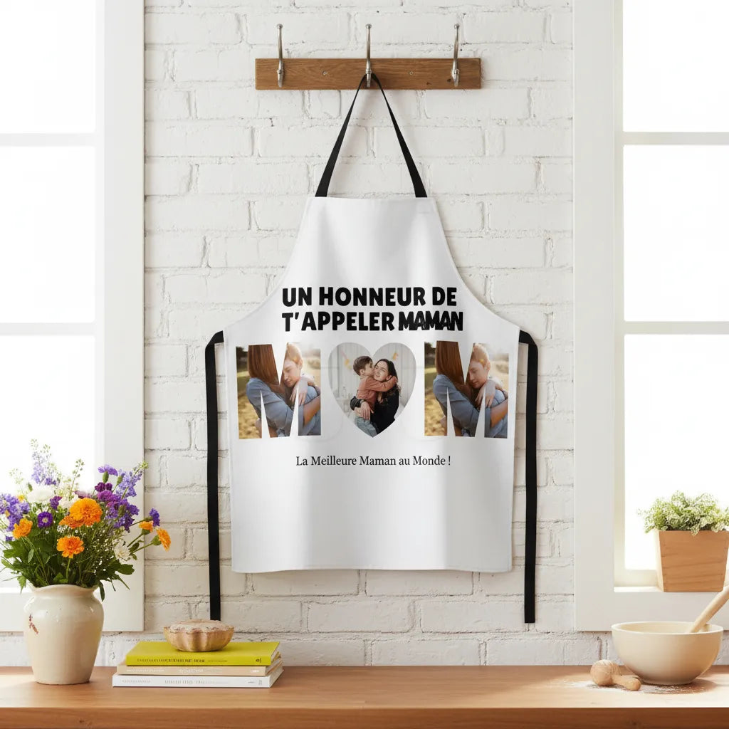 Tablier de cuisine personnalisé maman et enfants