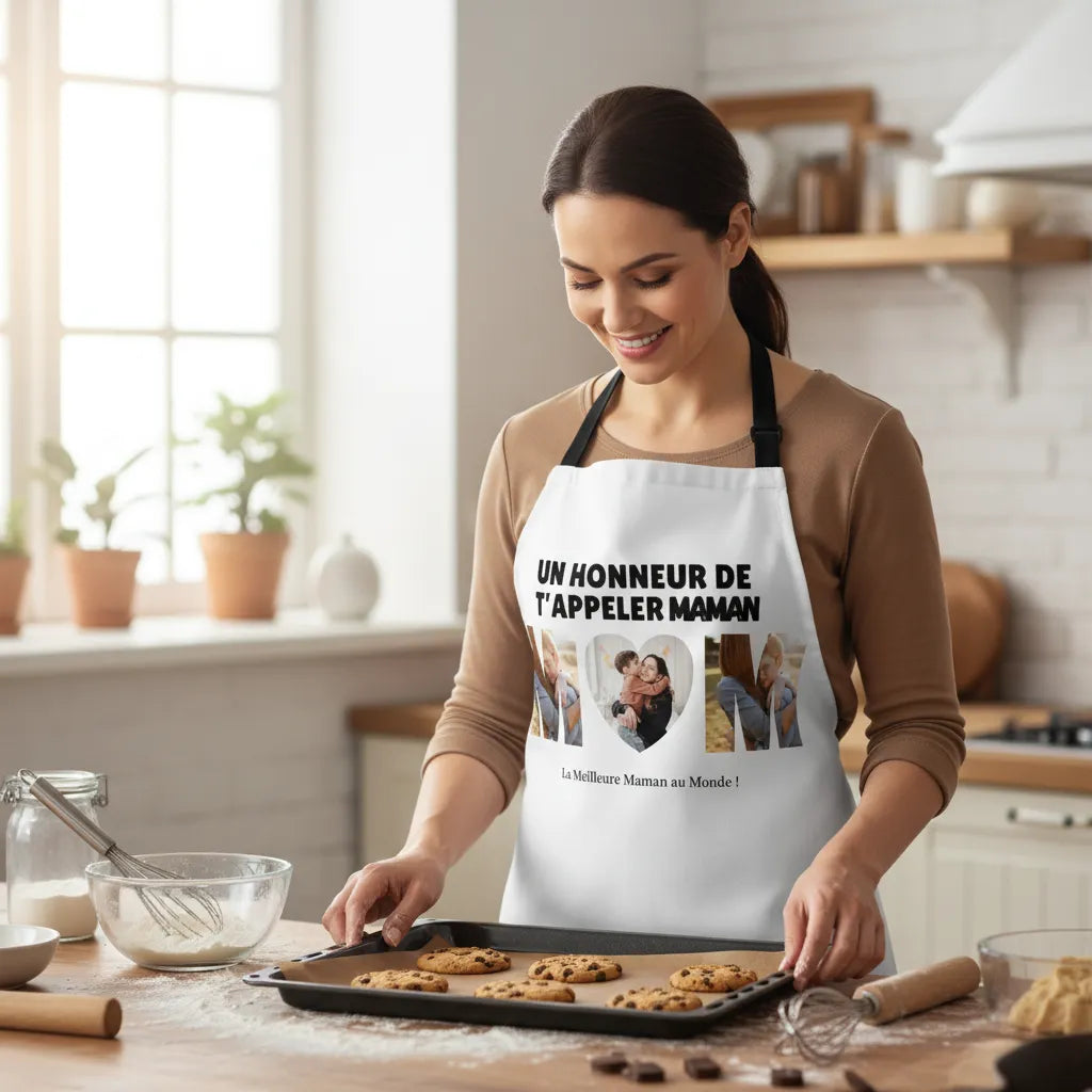 Tablier de cuisine personnalisé maman et enfants