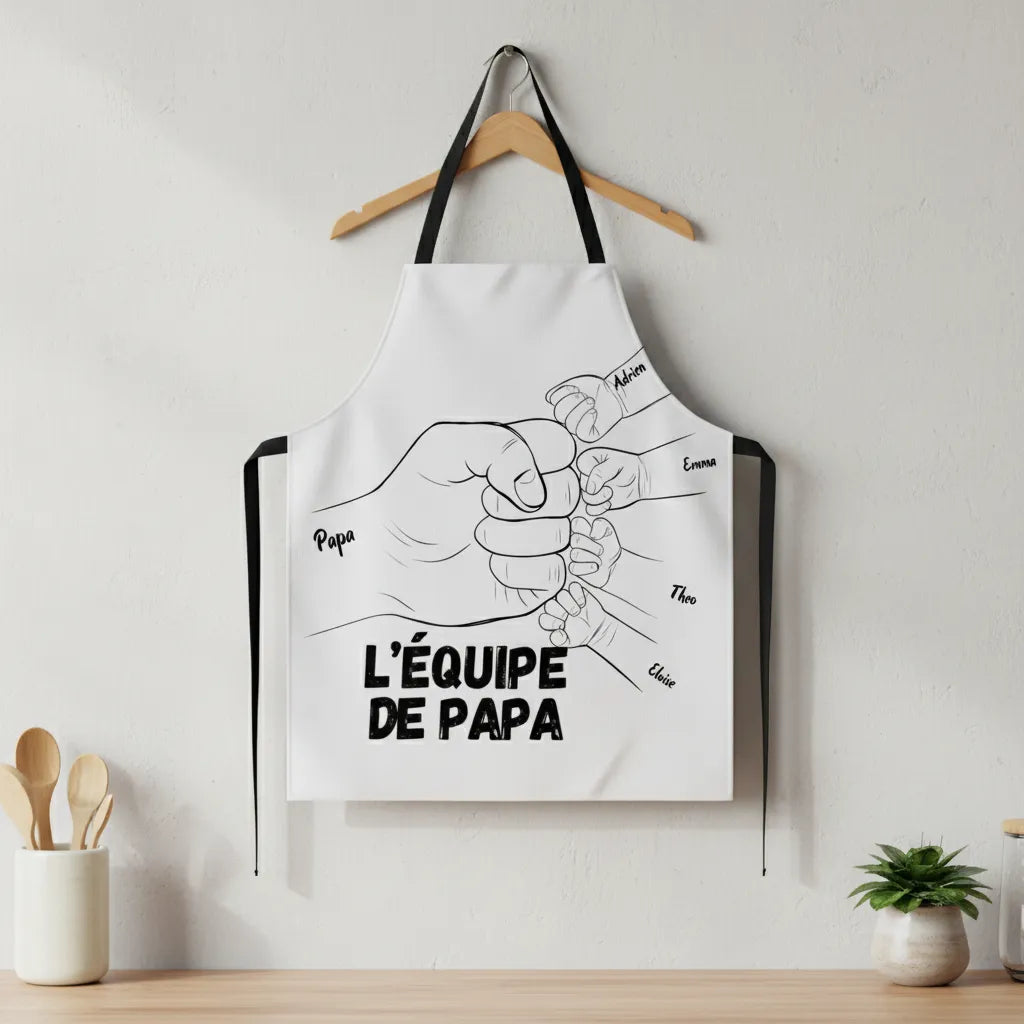 Tablier personnalisé papa "L'équipe de papa"