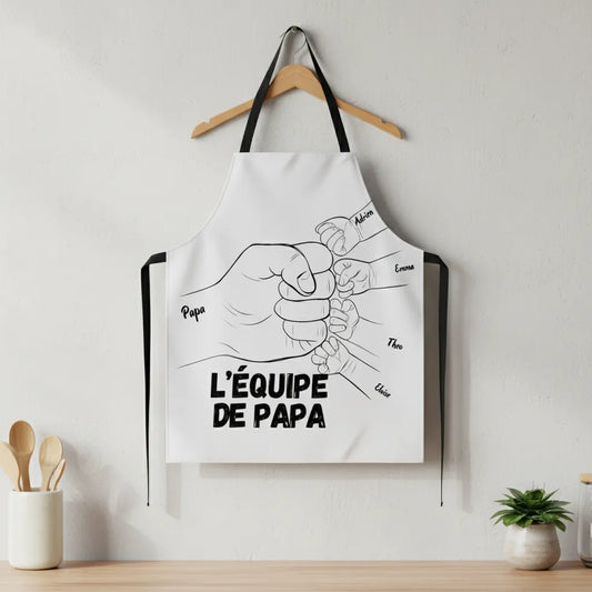 Tablier personnalisé papa "L'équipe de papa"