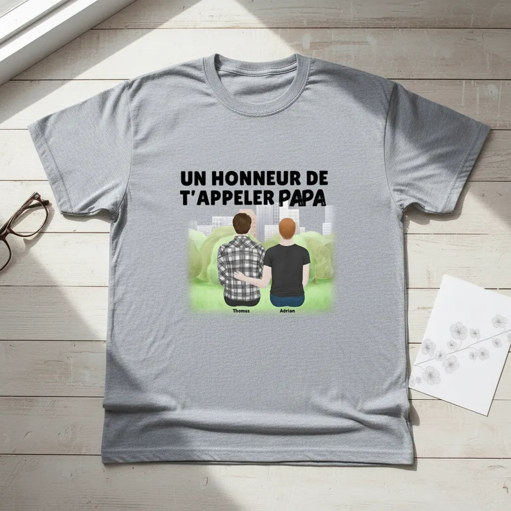 T shirt personnalisé papa et fils