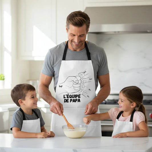 Tablier personnalisé papa "L'équipe de papa"