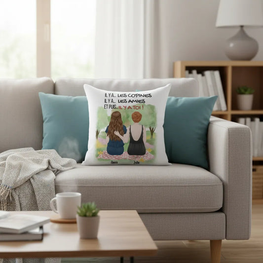 Coussin personnalisé amies