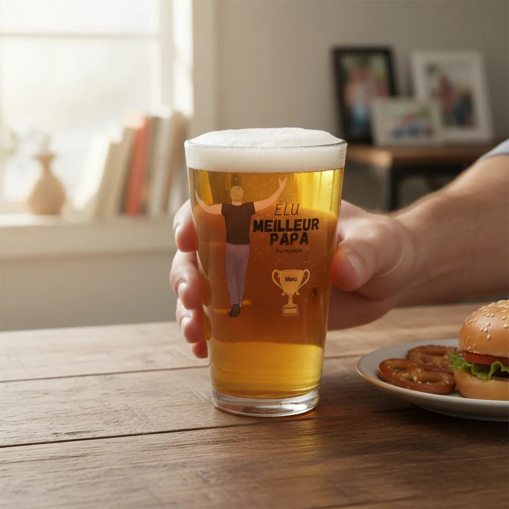 Verre à bière personnalisé Meilleur Papa