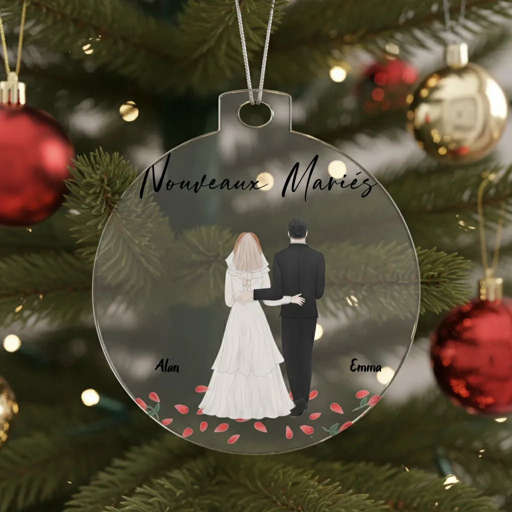 Boule de noël personnalisée mariage