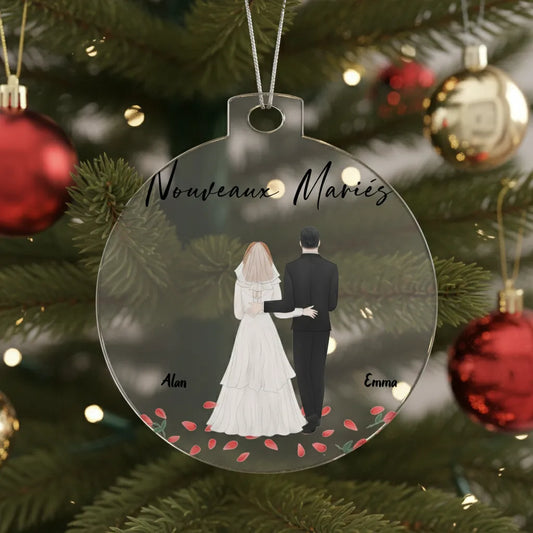 Boule de noël personnalisée mariage