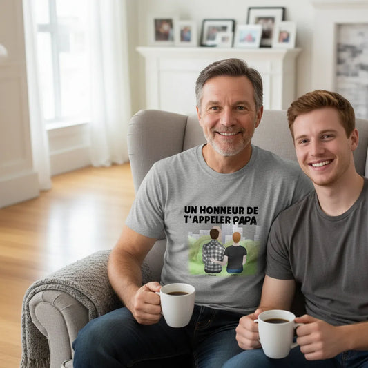 T shirt personnalisé papa et fils