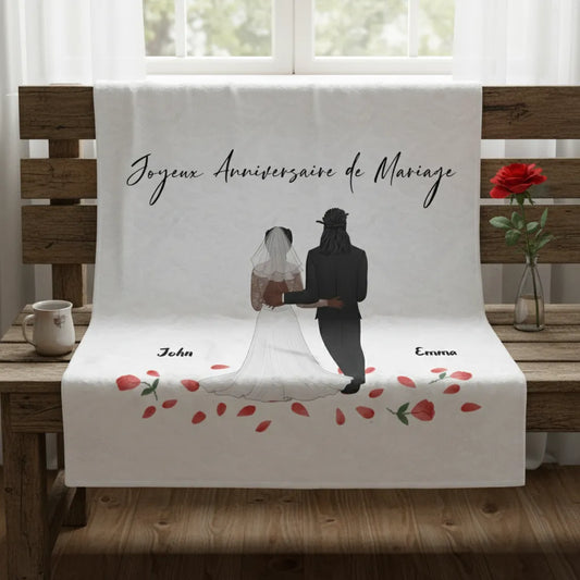 Couverture Personnalisée Anniversaire de Mariage