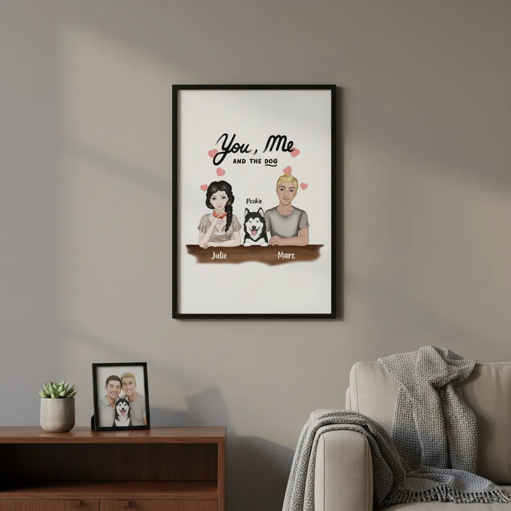 Affiche Personnalisée Couple et Animaux