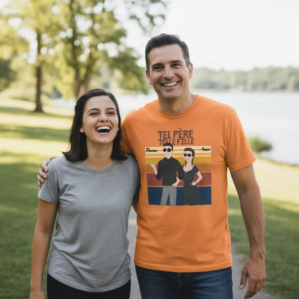 Chandail personnalisé papa et fille