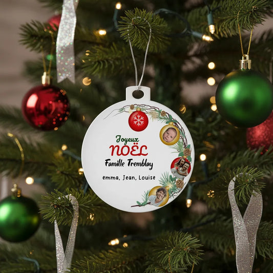 Boule de noël famille personnalisée