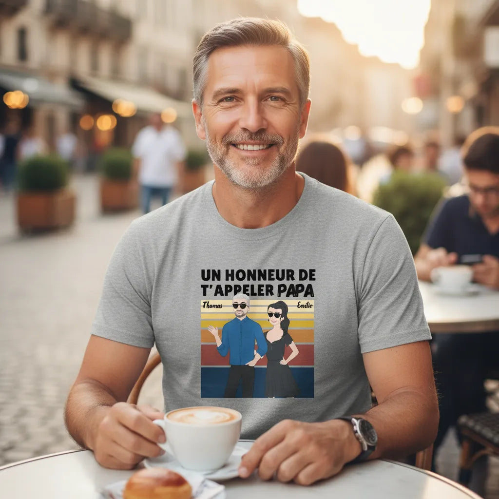Tee shirt personnalisé papa et fille