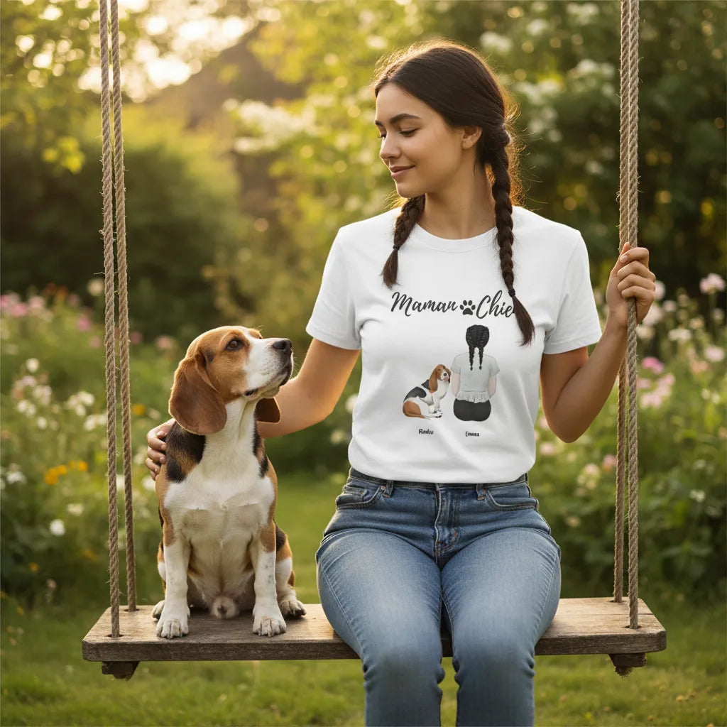 Chandail Personnalisé Chien et Maitresse