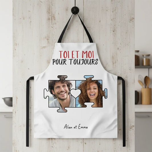 Tablier de cuisine personnalisé couple "Toi et Moi"