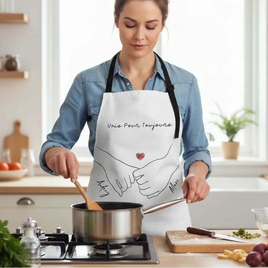 Tablier de cuisine personnalisé couple