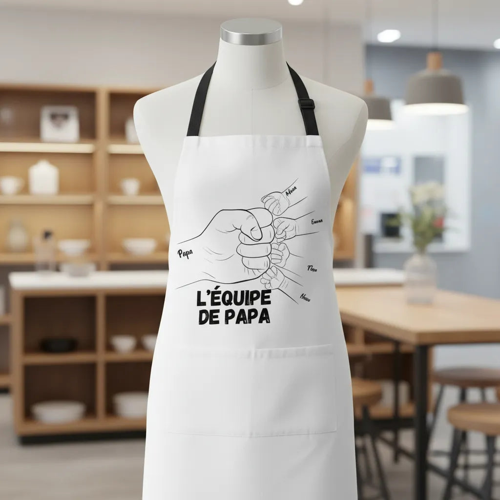 Tablier personnalisé papa "L'équipe de papa"