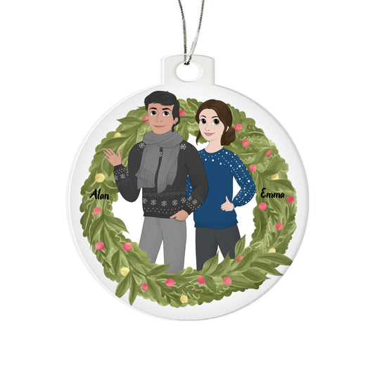 Boule noel Personnalise Couple