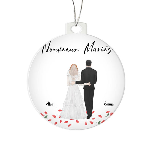 Boule noel Personnalisee Mariage
