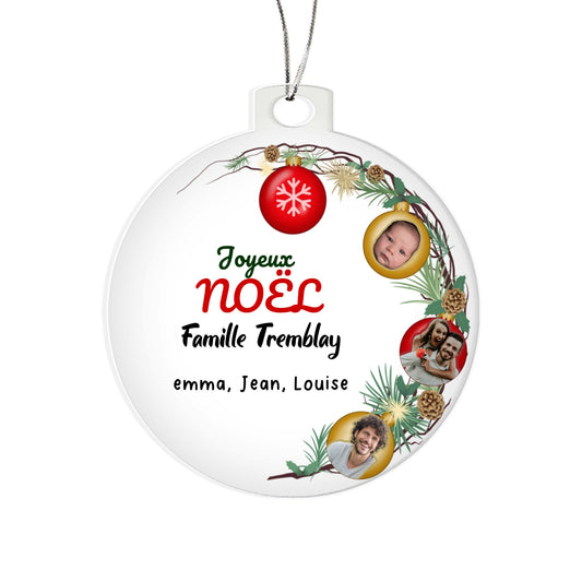 Boule noel famille personnalisee