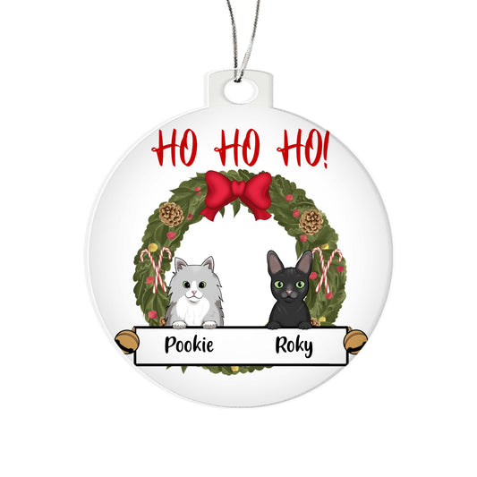 Boule sapin de noel chat personnalisee