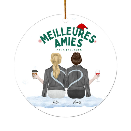 Ornement acrylique personnalisable amies