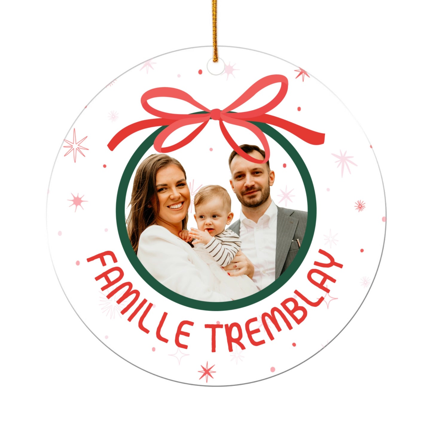 Ornement acrylique personnalise Famille