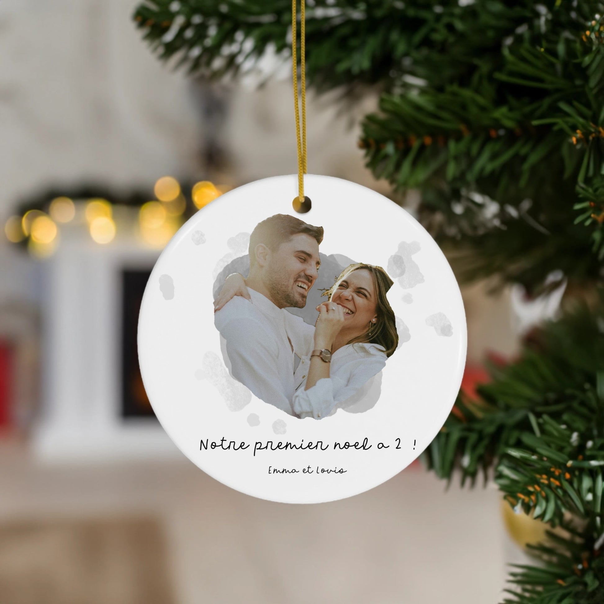 Ornement ceramique personnalise couple