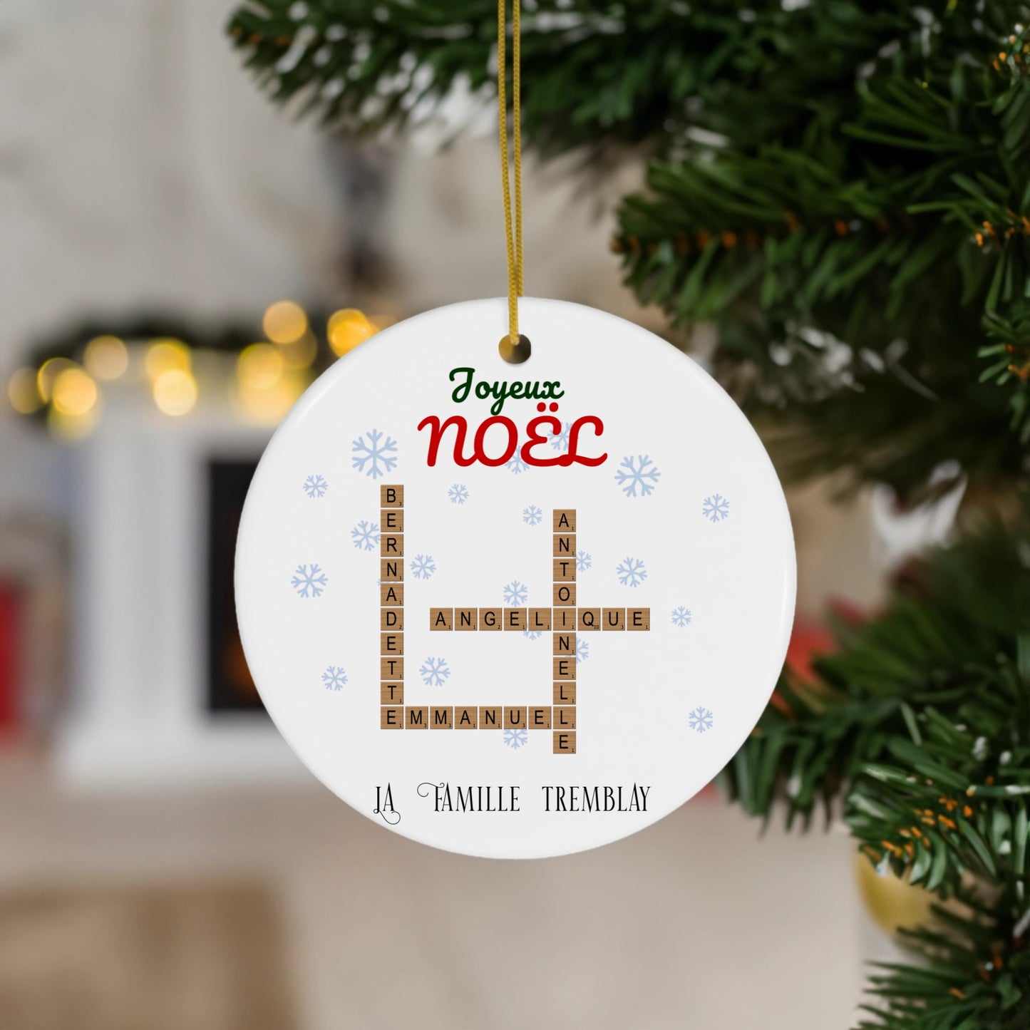 Ornement personnalise Famille Mots Croises