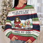 Unisex Christmas sweater with "Ho ho holy sh*t I need a beer and my dogs" quote, perfect gift for pet lovers