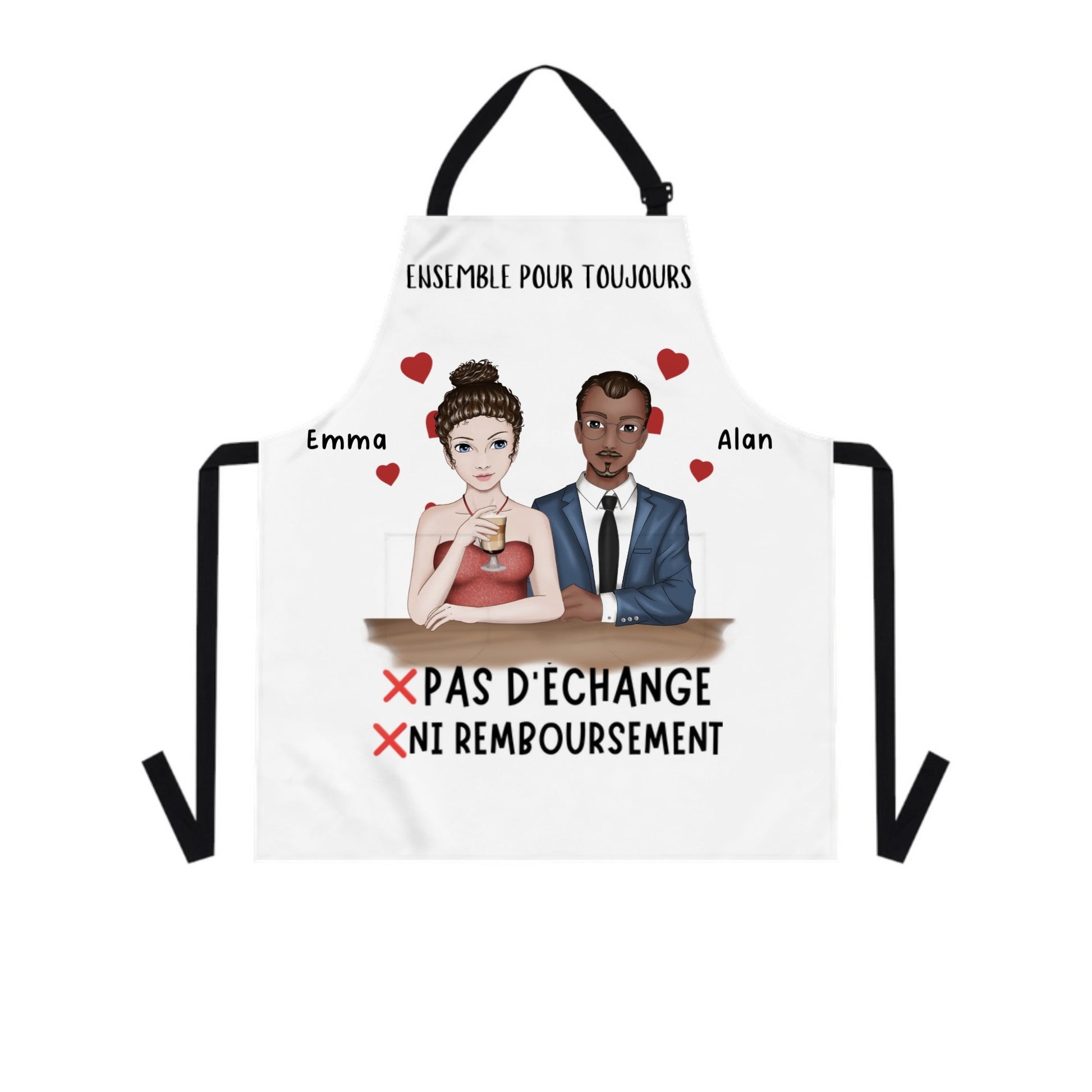 Tablier cuisine personnalise couple