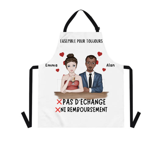 Tablier cuisine personnalise couple