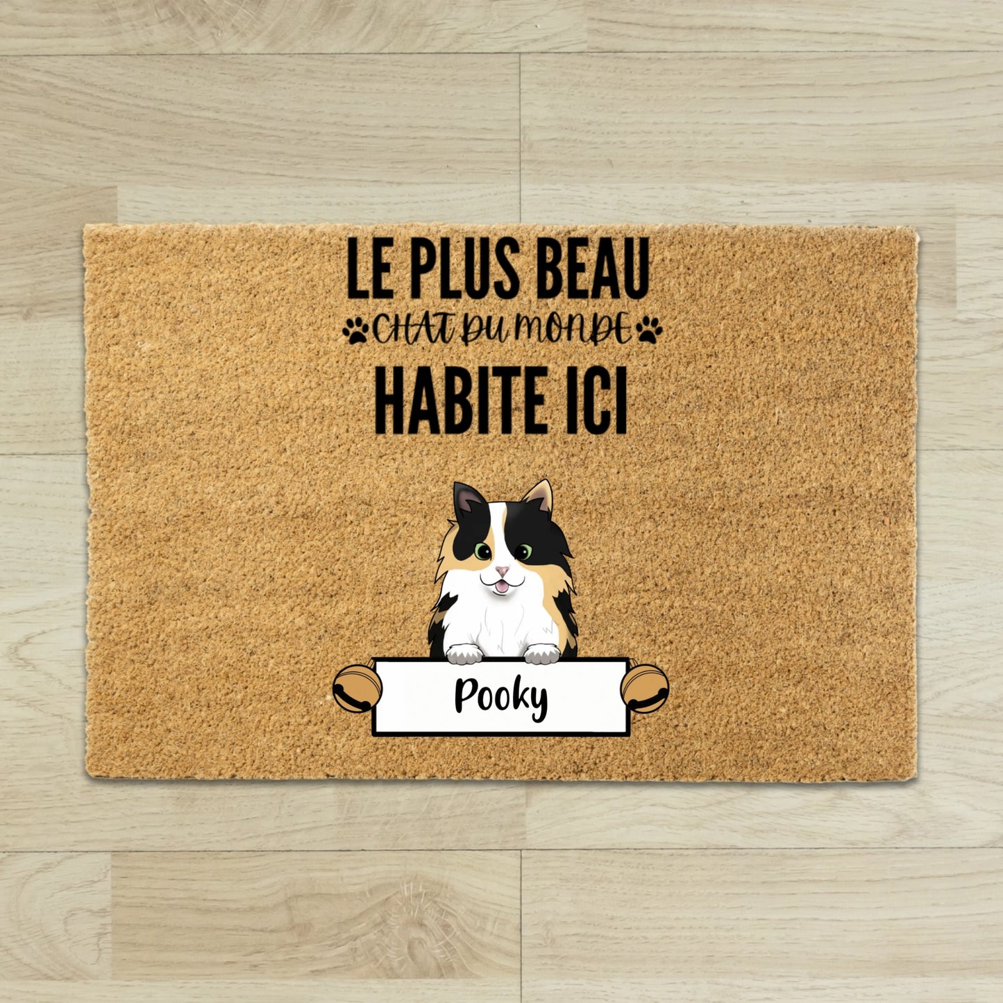 Tapis exterieur personnalise chat
