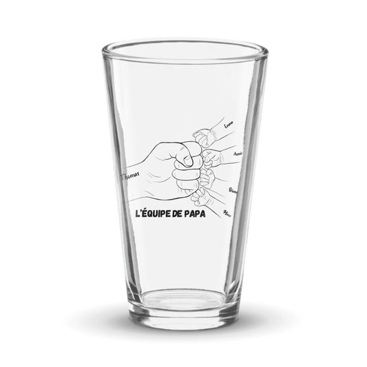 Verre a biere personnalise Lequipe de papa