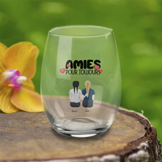 Verre a vin personnalise Meilleures Amies