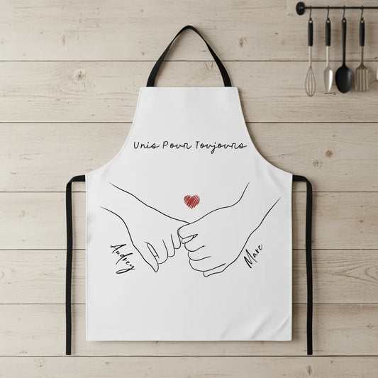 Tablier de cuisine personnalisé couple