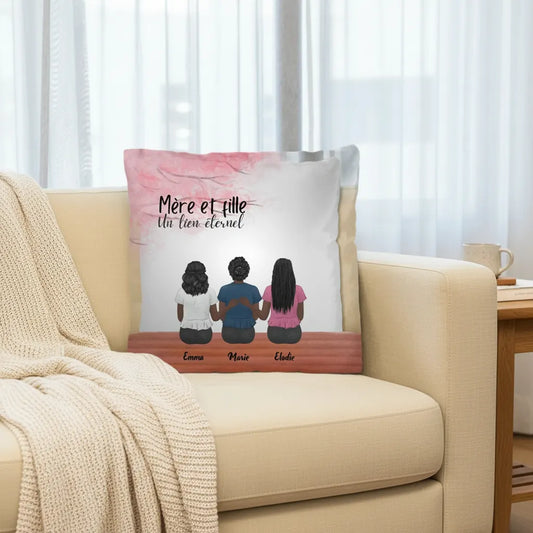 Oreiller personnalisé maman et fille