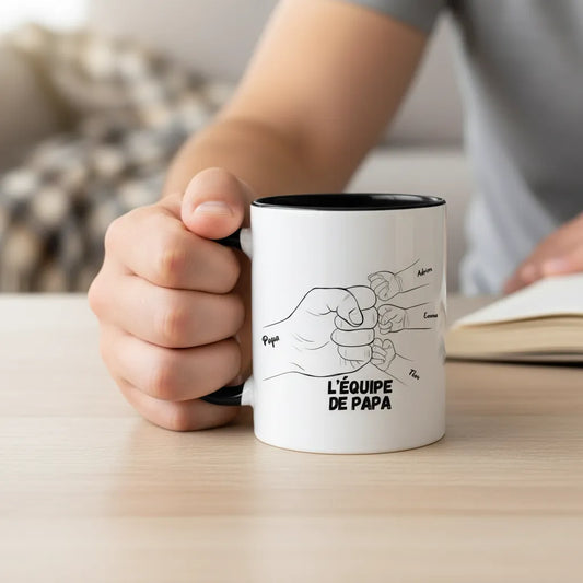 Tasse personnalisée papa "L'équipe de papa"