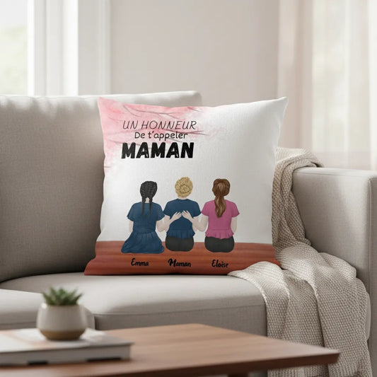 Coussin personnalisée mère et fille
