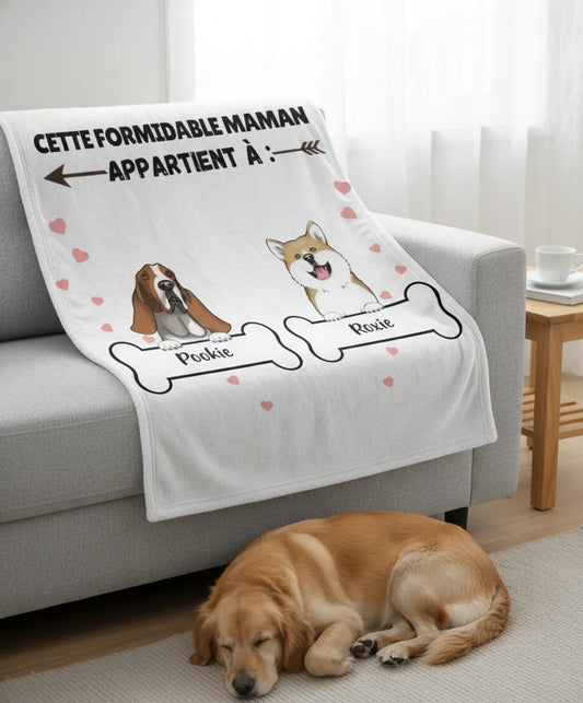Couverture Personnalisée avec Chien Meilleure Maman